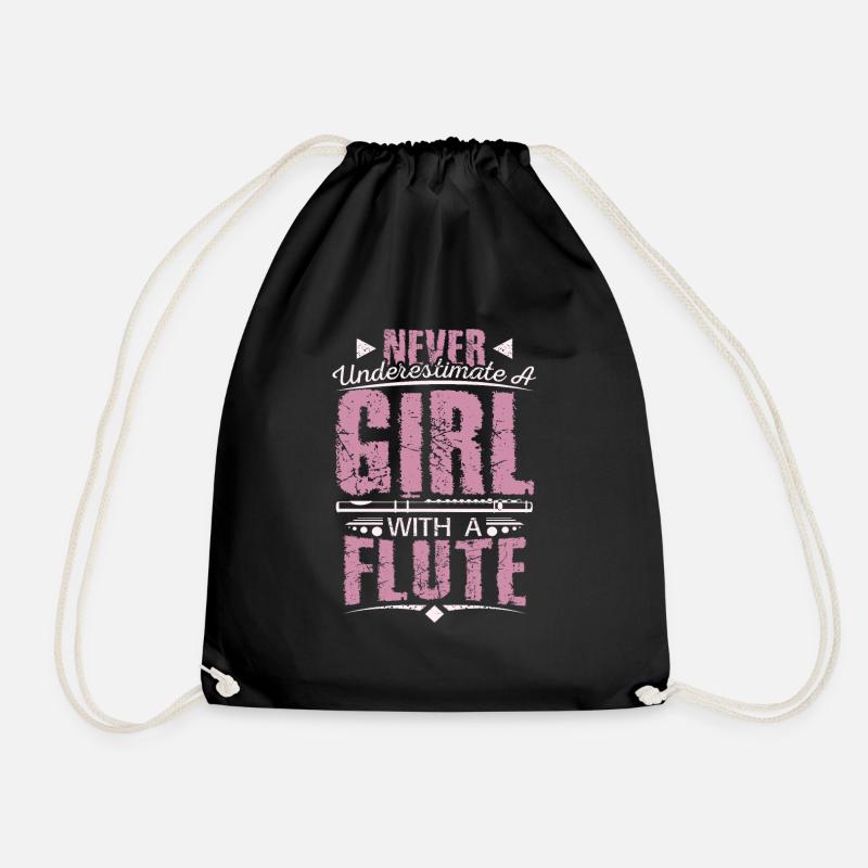 Querflöte Flöte Girl - Turnbeutel - Schwarz