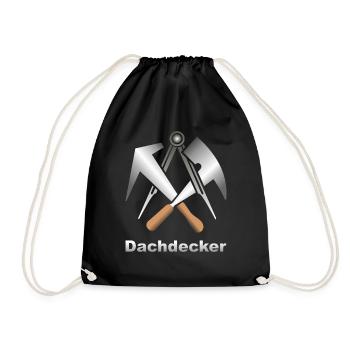 Handwerkszeichen Dachdecker - Turnbeutel - Schwarz - Vorne