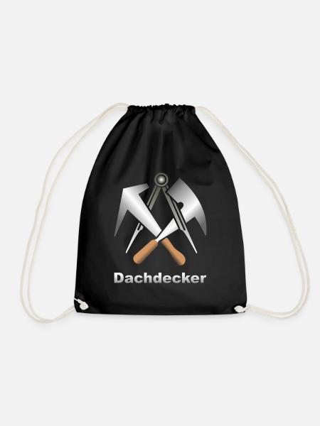 Handwerkszeichen Dachdecker - Turnbeutel - Schwarz