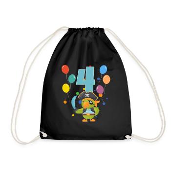 4 anniversaire anniversaire d’enfant 4 ans perroquet - Sac de sport léger - noir - Devant