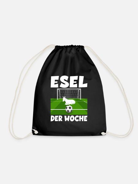 Esel der Woche Torwart Spieler und Fußball - Turnbeutel - Schwarz