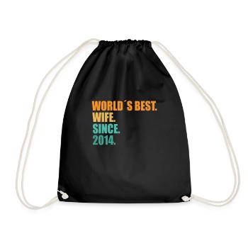 Meilleure épouse depuis 2014 7e anniversaire de mariage - Sac de sport léger - noir - Devant