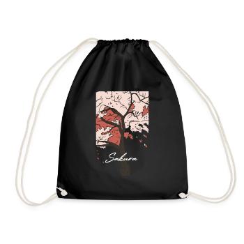 Sakura - Drawstring Bag - black - Front