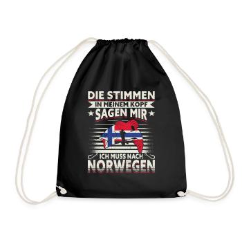 Angeln Norwegen - Turnbeutel - Schwarz - Vorne