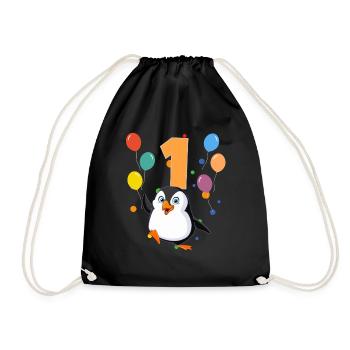 1er anniversaire anniversaire d’enfant 1 an pingouin - Sac de sport léger - noir - Devant