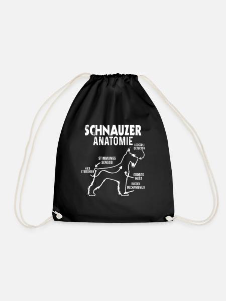 Schnauzer Anatomie Hundebesitzer Lustige Hunde - Turnbeutel - Schwarz