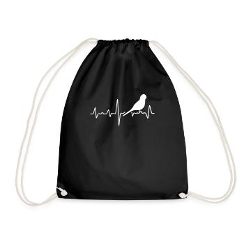 Perruque cardiaque battement de coeur ECG Perruches - Sac de sport léger - noir - Devant
