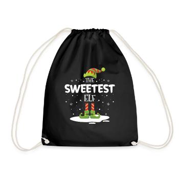 Christmas Family Matching The Sweetest Elf Gift - Turnbeutel - Schwarz - Vorne
