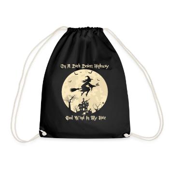On A Dark Desert Highways Witch Riding Brooms - Sac de sport léger - noir - Devant