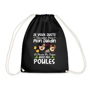 Jardin Et Poules Humour Idée Cadeau Jardinage - Sac de sport léger - noir - Devant