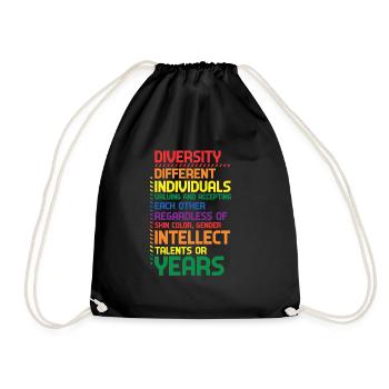 Colorful Rainbow Diversity Diversity Definition - Drawstring Bag - black - Front
