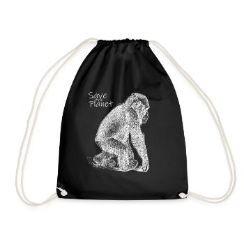 Monkey Baby - Sauvez la planète - Sac de sport léger - noir - Devant