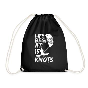 Kite Surf Kitesurf Kitesurf Kiting Kite Kiteboarding - Drawstring Bag - black - Front