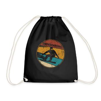 Snowboard Winter Sport Snowboarder Geschenkidee - Turnbeutel - Schwarz - Vorne