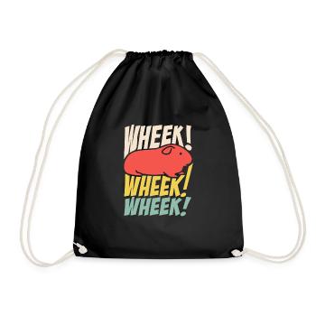 Wheek Wheek Mignons cobayes rongeurs - Sac de sport léger - noir - Devant