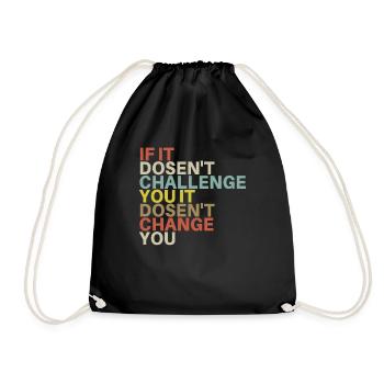 Challenge Yourself Motivational Quote Exercise Fit - Sac de sport léger - noir - Devant