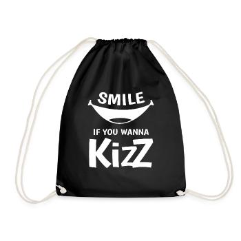 Dance prompt - without words, a smile is enough - Drawstring Bag - black - Front