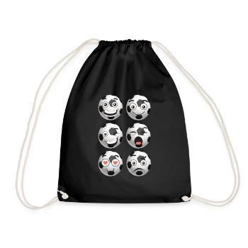 Football / Soccer Comic Faces - Drawstring Bag - black - Front