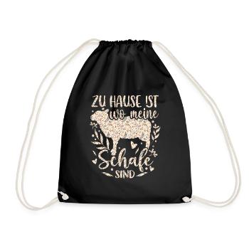 Sheep Sheep Sheep Shepherdess - Drawstring Bag - black - Front