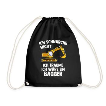 Bagger baggerfahrer - Turnbeutel - Schwarz - Vorne