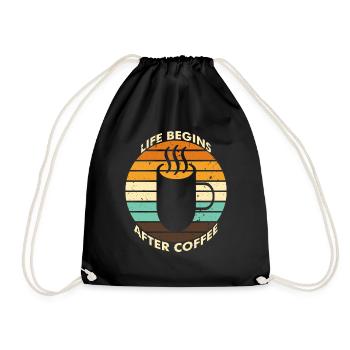 VINTAGE Life Begin After Coffee - Sac de sport léger - noir - Devant