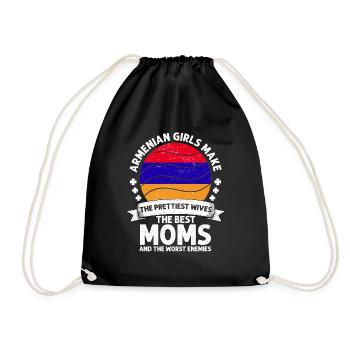 Armenian Mom Mama Armenian American - Drawstring Bag - black - Front