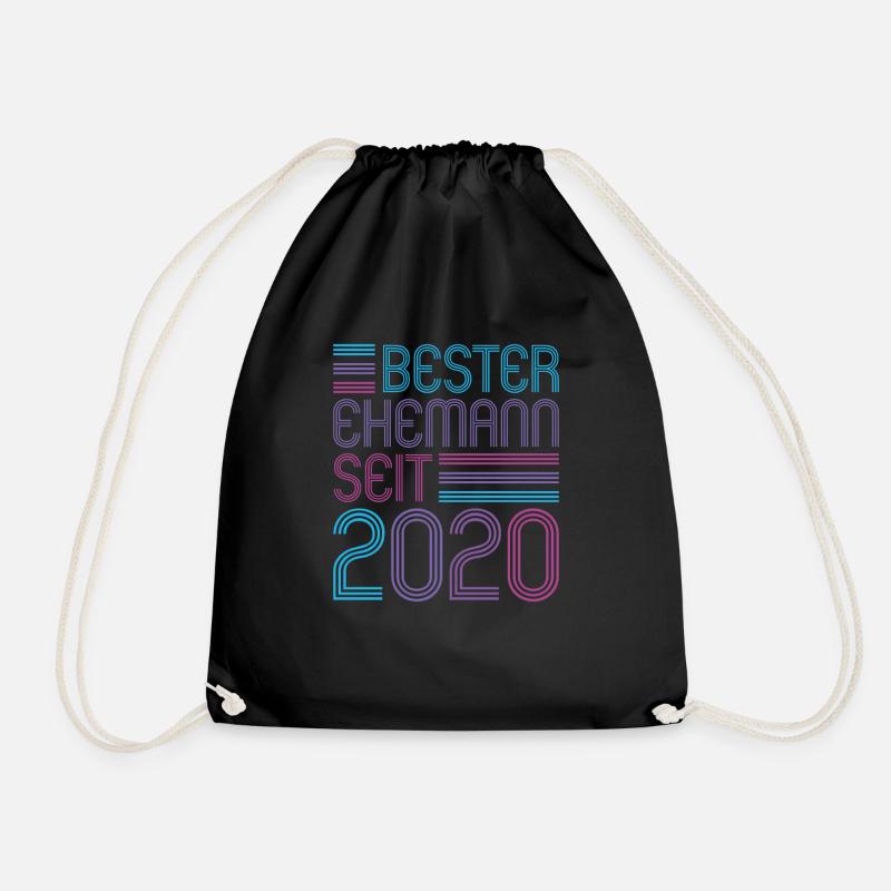 Bester Ehemann seit 2020 1. Hochzeitstag - Turnbeutel - Schwarz
