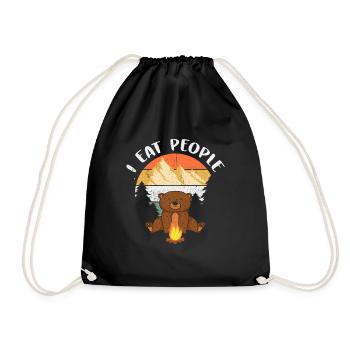Bear Gift Wilderness Grizzly Kids Animal Bear - Drawstring Bag - black - Front