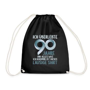 90 Jahre Alter 90. Geburtstag lausiges Shirt - Turnbeutel - Schwarz - Vorne
