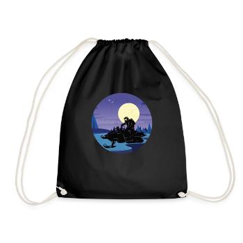 Motoneige hiver motoneigistes glace paysage - Sac de sport léger - noir - Devant