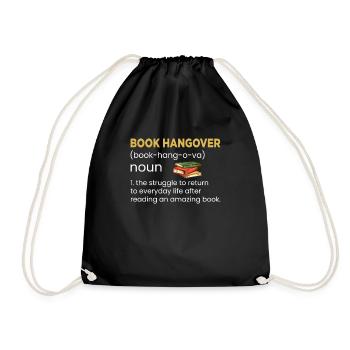 Book Hangover Noun Definition The Struggle to - Drawstring Bag - black - Front
