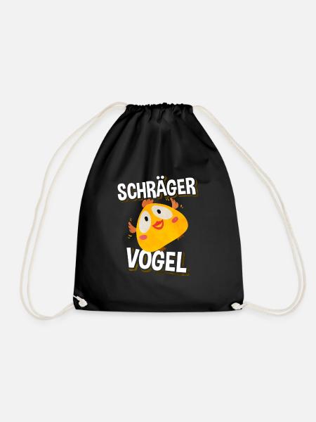 Lustiger Spruch Schräger Vogel Geschenk - Turnbeutel - Schwarz