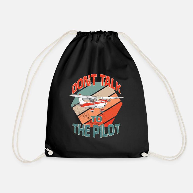 Retro Pilot Modellfliegerpiloten Modellflug - Turnbeutel - Schwarz