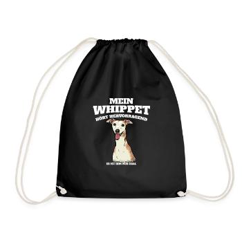 Mein Whippet Hört Hervorragend Ist Ihm Nur Egal - Turnbeutel - Schwarz - Vorne