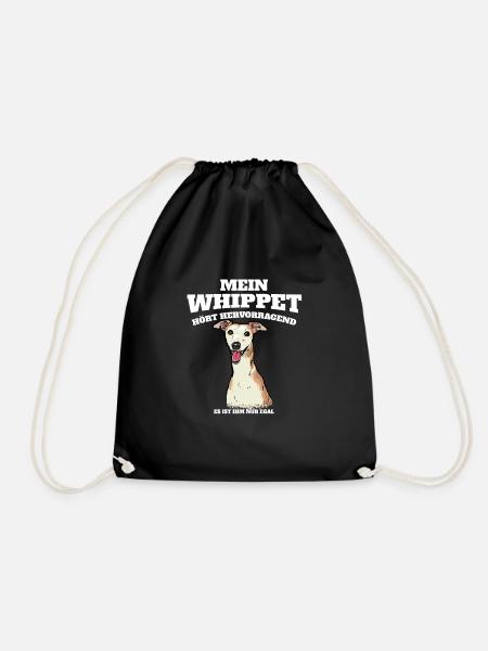 Mein Whippet Hört Hervorragend Ist Ihm Nur Egal - Turnbeutel - Schwarz