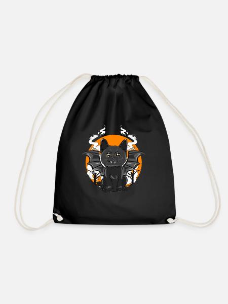 Halloween Black Bat Cat Costume - Turnbeutel - Schwarz