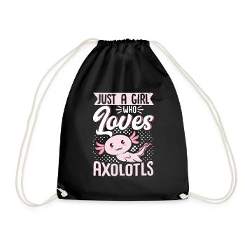 Just A Girl Who Loves Axolotls - Drawstring Bag - black - Front