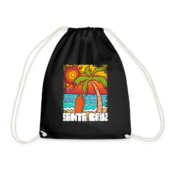 Vintage 70er 80er Retro Surfing Santa Cruz - Turnbeutel - Schwarz - Vorne
