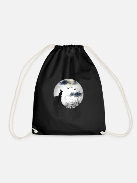Halloween Mond Hase Häschen Geschenk - Turnbeutel - Schwarz