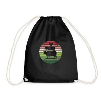 ferme animaux vache bovin porc poulet coq farmer - Sac de sport léger - noir - Devant