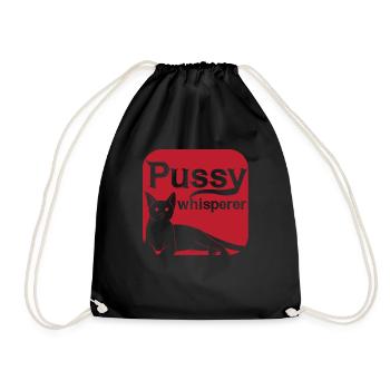 Pussy Whisperer Katzen Flüsterer - Turnbeutel - Schwarz - Vorne