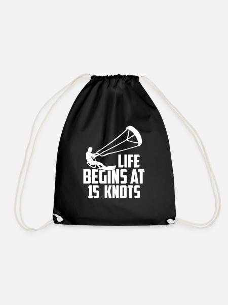 Kite Kiteboarding Kitesurfer Geschenk - Turnbeutel - Schwarz