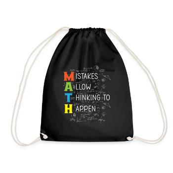 MATH Mistakes Allow Thinking To Happen - Drawstring Bag - black - Front