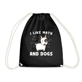 I love math and dogs math - Drawstring Bag - black - Front