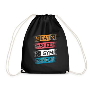 EAT SLEEP GYM REPEAT - Sac de sport léger - noir - Devant