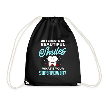 Dentist Gift Dentist Dental Doctor Teeth - Drawstring Bag - black - Front