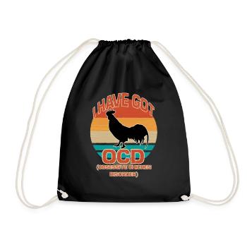 poulets poulets poulets poules - Sac de sport léger - noir - Devant