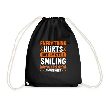 Multiple Sclerosis Awareness Orange Ribbon Warrior - Turnbeutel - Schwarz - Vorne