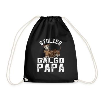 Galgo Espanol Papa - Turnbeutel - Schwarz - Vorne