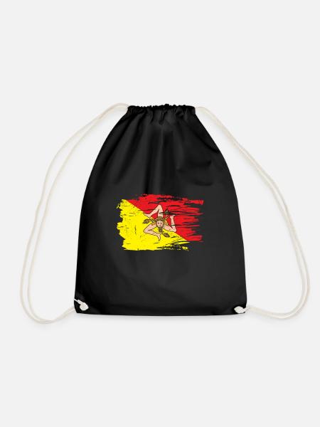 Italie Italia Sicilia Drapeau Sicile Palerme - Sac de sport léger - noir